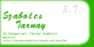 szabolcs tarnay business card